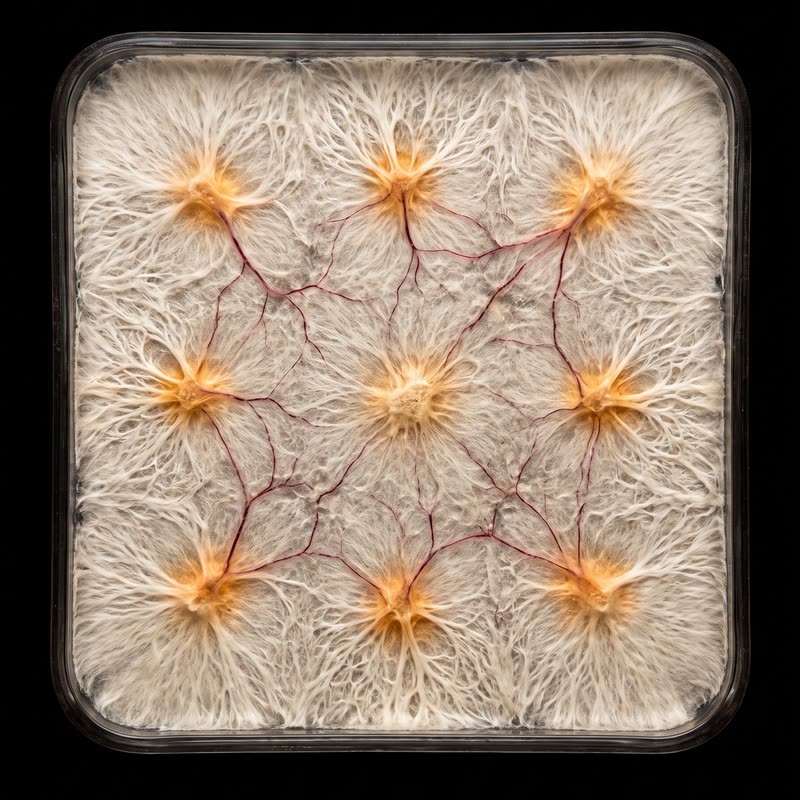 Cultivation plate with nine active nodes
